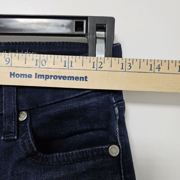 7 For All Mankind The Skinny Jeans Women's 25 (26x28.5) Mid-Rise Dark Wash EUC - Picture 7 of 9